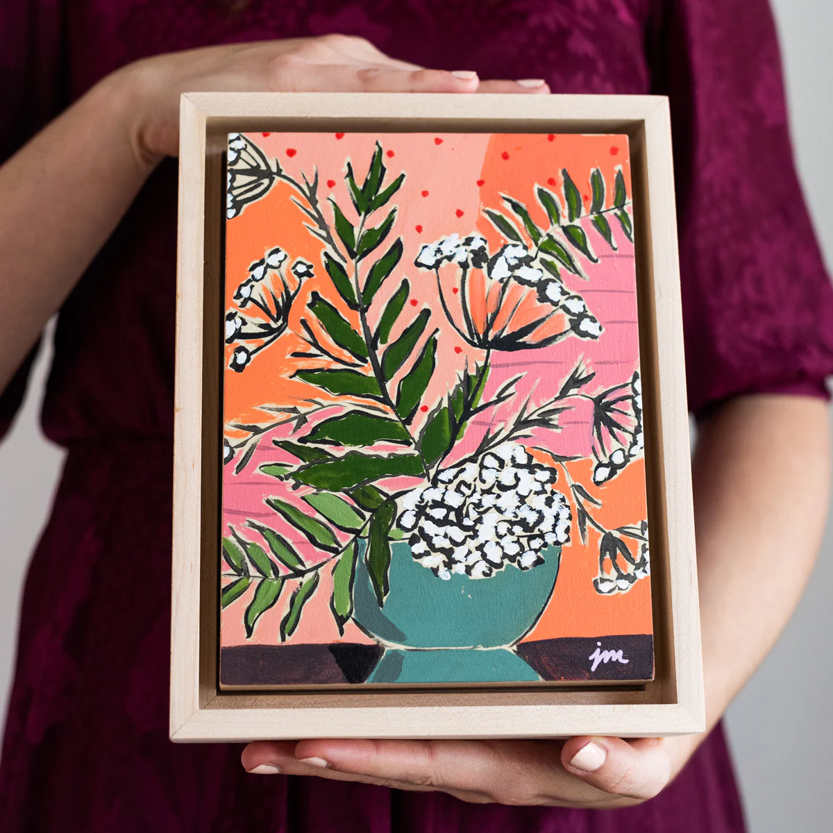 Today I Will Appreciate Delicacy - 6x8 Framed Original Painting - 2021 - FREE SHIPPING