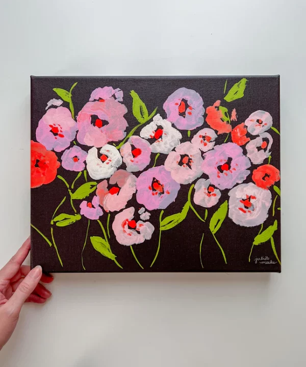 Poppies at Midnight - 11x14 Stretched Canvas Print