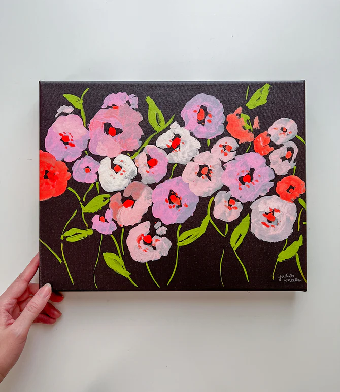 Poppies at Midnight - 11x14 Stretched Canvas Print